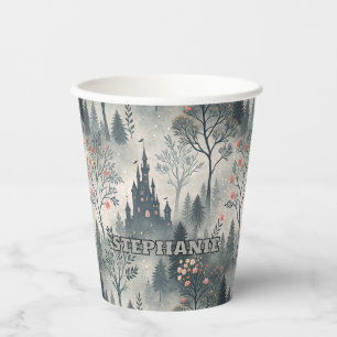 Der verzauberte Misty Forest mit dunklem Schloss - Pappbecher