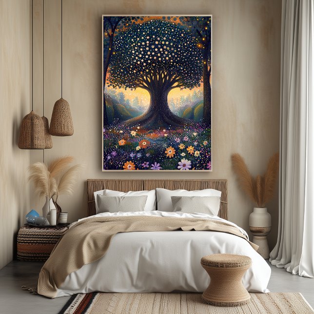 Der verzauberte Waldbaum im Stile eines Pointillil Poster (Von Creator hochgeladen)