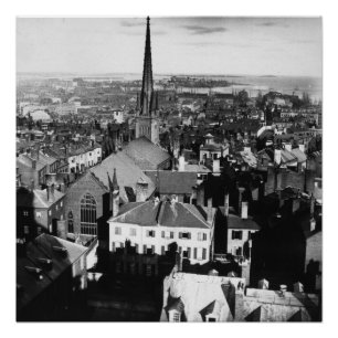 Der verzierte Helm einer Kirche in Boston Poster