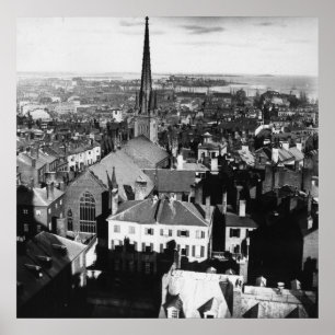 Der verzierte Helm einer Kirche in Boston Poster