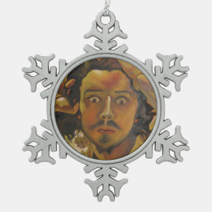 Der verzweifelte Mann Schneeflocken Zinn-Ornament