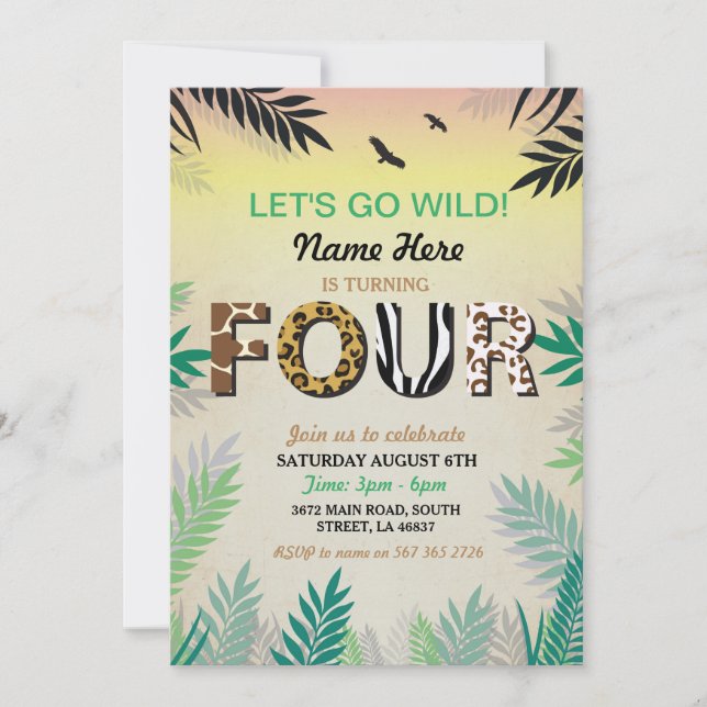 Der VIER Dschungel-laden 4. Einladung (Vorderseite)