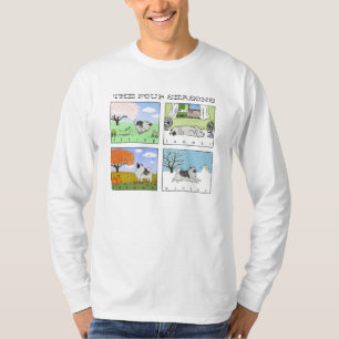 Der vier Jahreszeitenkeeshond-Cartoon niedliches T-Shirt