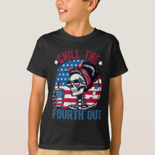 Der vierte lustige Skelett 4. Juli Patrioti T-Shirt