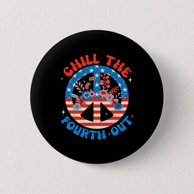 Der vierte vierte 4. Juli Patriotische Unabhängigk Button (Vorderseite)