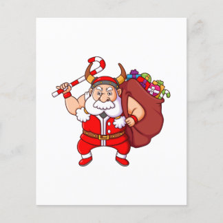 Der viking santa claus hält den Bonbons a