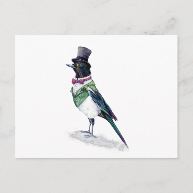 Der Viktorianische Magpie-Vogel Postkarte (Vorderseite)