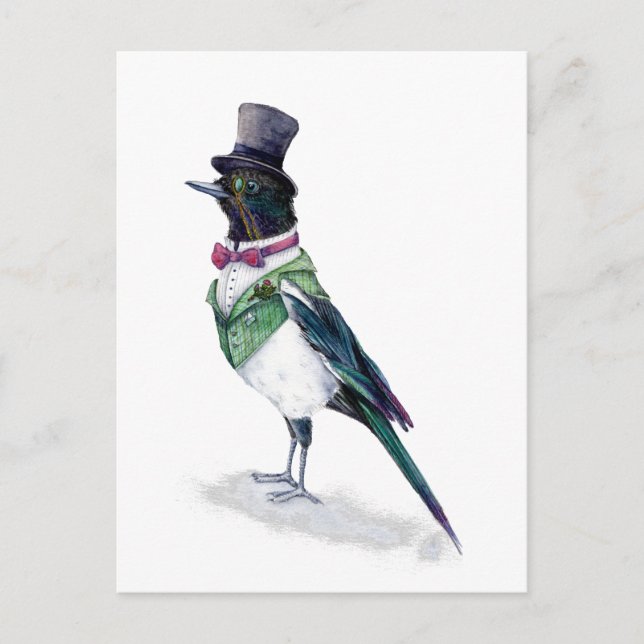 Der Viktorianische Magpie-Vogel Postkarte (Vorderseite)