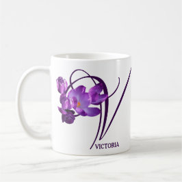 Der viktorianische Name ist lila Crocus geblümt Kaffeetasse