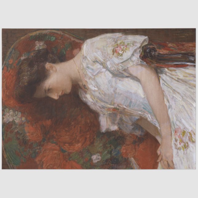 Der Viktorianische Vorsitz von Childe Hassam Seidenpapier (Vorderseite)