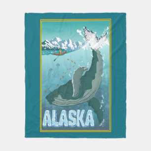 Der Vintage Alaskan-Whale-Blanket Fleecedecke