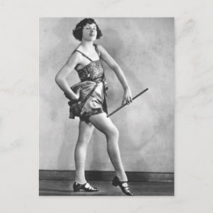 Der Vintage Baton Twirler Vaudeville Dancer Postkarte
