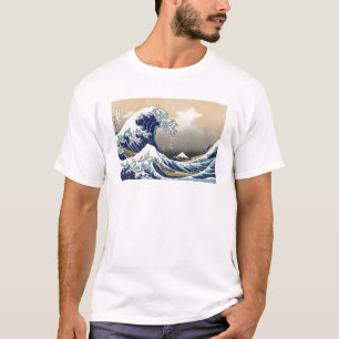 Der Vintage Fujisan und Welle T-Shirt