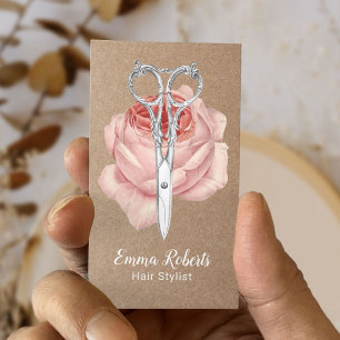 Der Vintage Haar-Stylist Scissor u. der Visitenkarte