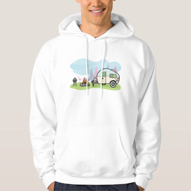 Der Vintage Hoodie der Art-Camper-Männer (Vorderseite)