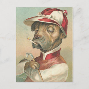 "Der Vintage Hund zum Rauchen" Postkarte
