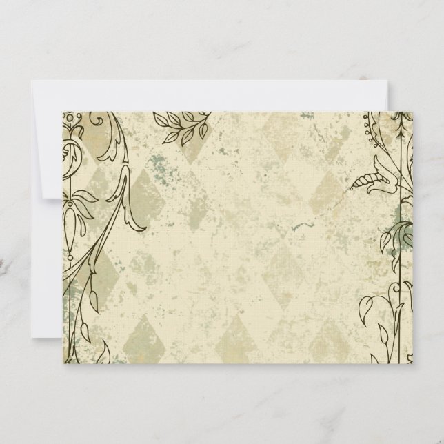 Der Vintage italienische personalisierte Verdigris Dankeskarte (Vorderseite)