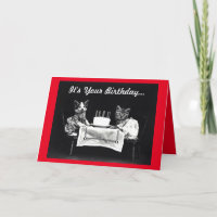 Der Vintage Meow der Geburtstags-Katze