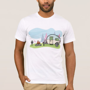Der Vintage T - Shirt der Art-Camper-Männer