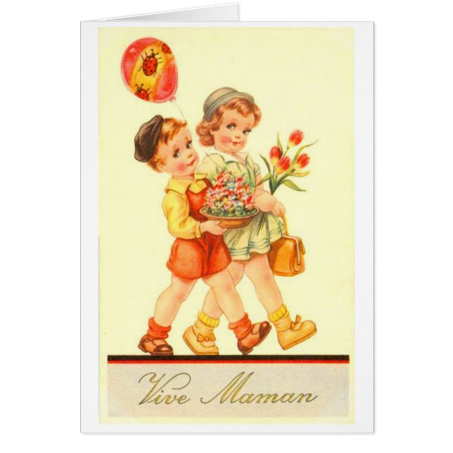 Der Vintage Tag der Mutter - Vive Maman, (Vorne)