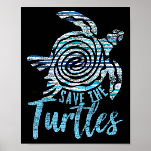 Der Vintage Tag der Schildkröten gerettet Poster
