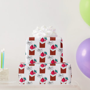 Der Vintage Weihnachtsmann Got im Schornstein fest Geschenkpapier