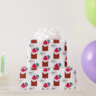 Der Vintage Weihnachtsmann Got im Schornstein fest Geschenkpapier