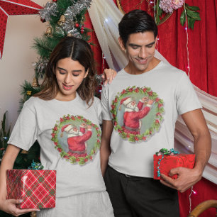 Der Vintage Weihnachtsmann in einem Unisex T-Shirt