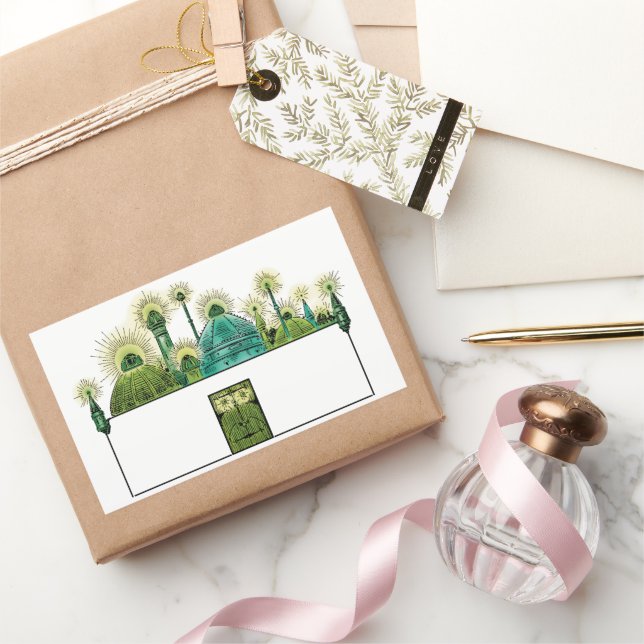 Der Vintage Zauberer Oz, die Smaragdstadt Rechteckiger Aufkleber (Schenken)