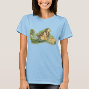 DER VINTAGEN MEERJUNGFRAU-DAMEN BRENNEN T - SHIRT