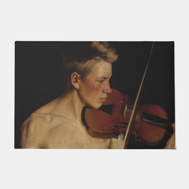 Der Violinist (männliche Musikerin) (von Pekka Hal Fußmatte (Vorderseite)