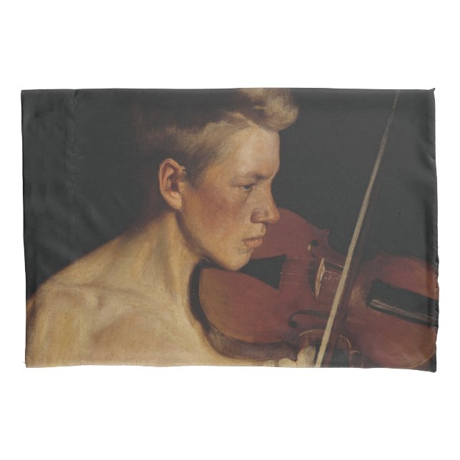 Der Violinist (männliche Musikerin) (von Pekka Hal Kissenbezug (Vorderseite-Links)