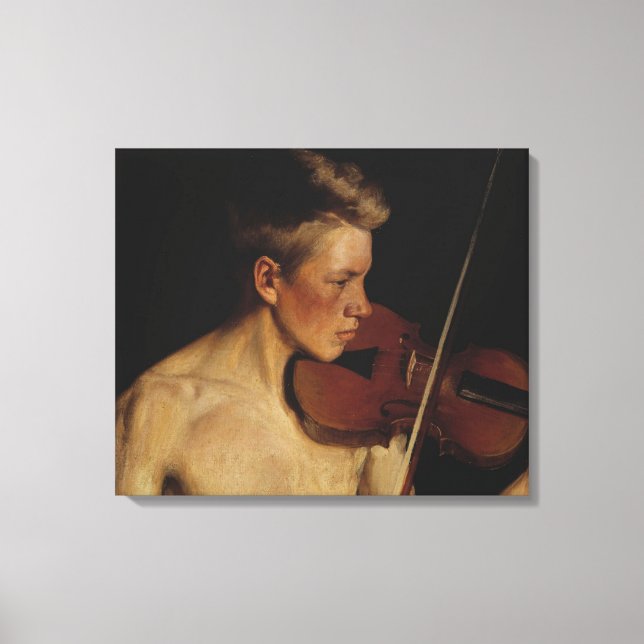 Der Violinist (männliche Musikerin) (von Pekka Hal Leinwanddruck (Vorderseite)