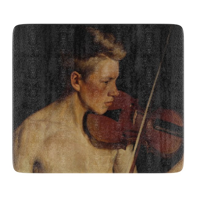 Der Violinist (männliche Musikerin) (von Pekka Hal Schneidebrett (Vorderseite)