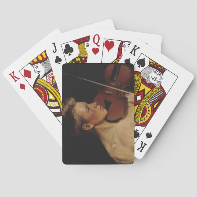 Der Violinist (männliche Musikerin) (von Pekka Hal Spielkarten (Rückseite)