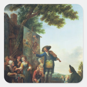 Der Violinist Quadratischer Aufkleber