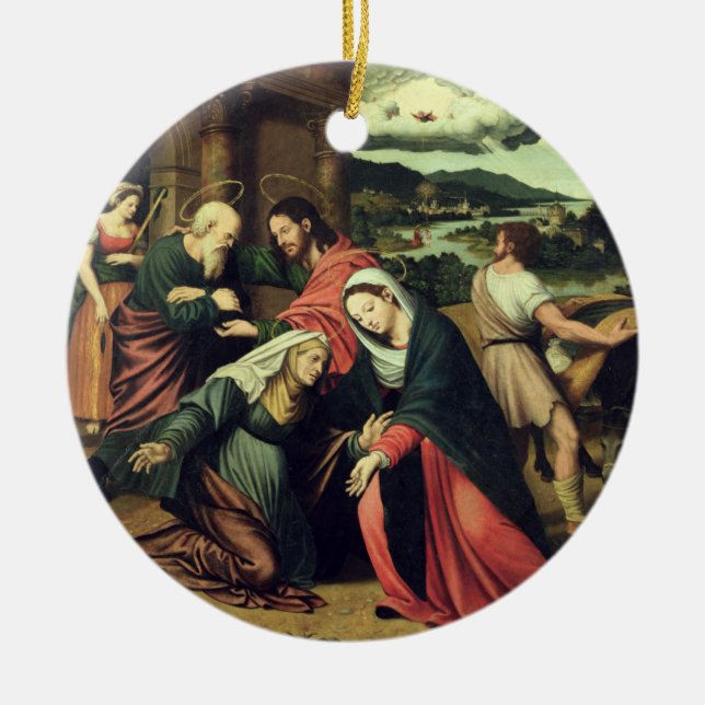 Der Visitation (Öl auf Platte) 2 Keramik Ornament (Vorne)