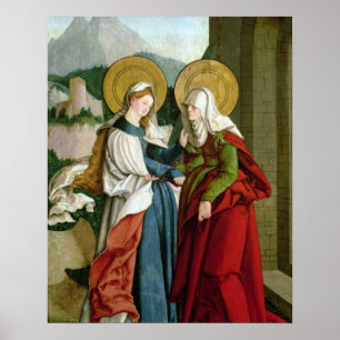 Der Visitation (Öl auf Platte) Poster