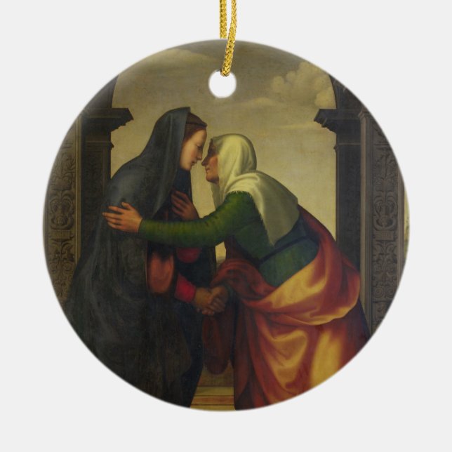 Der Visitation von St. Elizabeth zur Jungfrau Mary Keramik Ornament (Vorne)