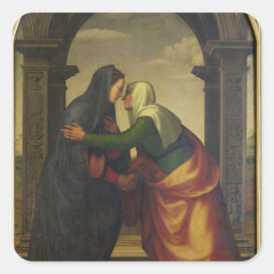 Der Visitation von St. Elizabeth zur Jungfrau Mary Quadratischer Aufkleber