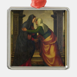 Der Visitation von St. Elizabeth zur Jungfrau Mary Silbernes Ornament