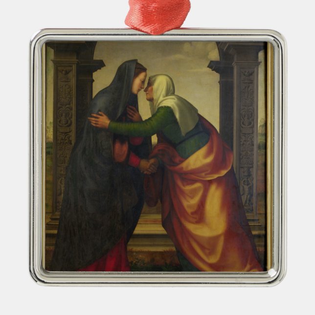 Der Visitation von St. Elizabeth zur Jungfrau Mary Silbernes Ornament (Vorne)