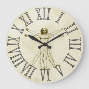 Der Vitruvianische Mensch von Leonardo da Vinci Große Wanduhr