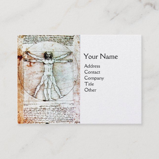 DER VITRUVIER MANN, Weißes Pearl Paper Visitenkarte (Vorderseite)