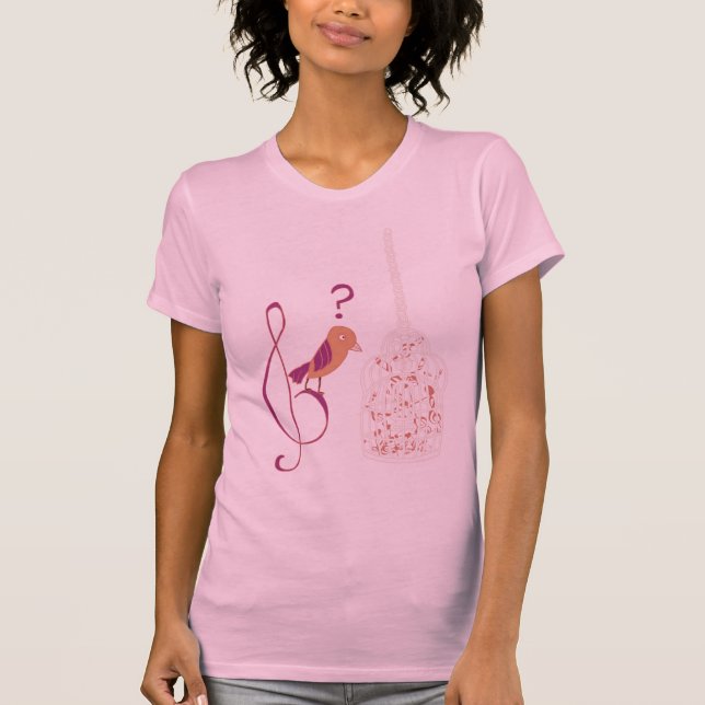 Der Vogel, der Kaninchenstall und die Musik, T-Shirt (Vorderseite)