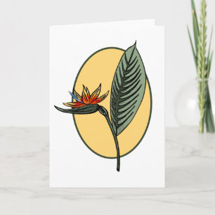 Der Vogel der tropischen Blume Botanisch Feiertagskarte