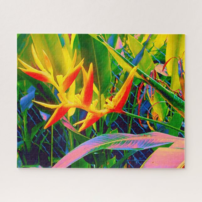 Der Vogel der tropischen Blume des Paradieses Puzzle (Horizontal)