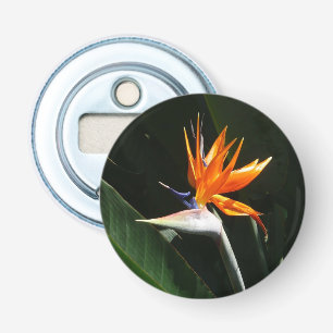 Der Vogel der tropischen Blume Orange Flaschenöffner