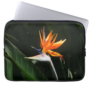 Der Vogel der tropischen Blume Orange Laptopschutzhülle