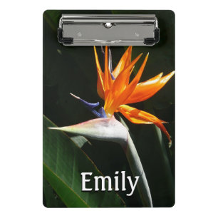 Der Vogel der tropischen Blume Orange Mini Klemmbrett